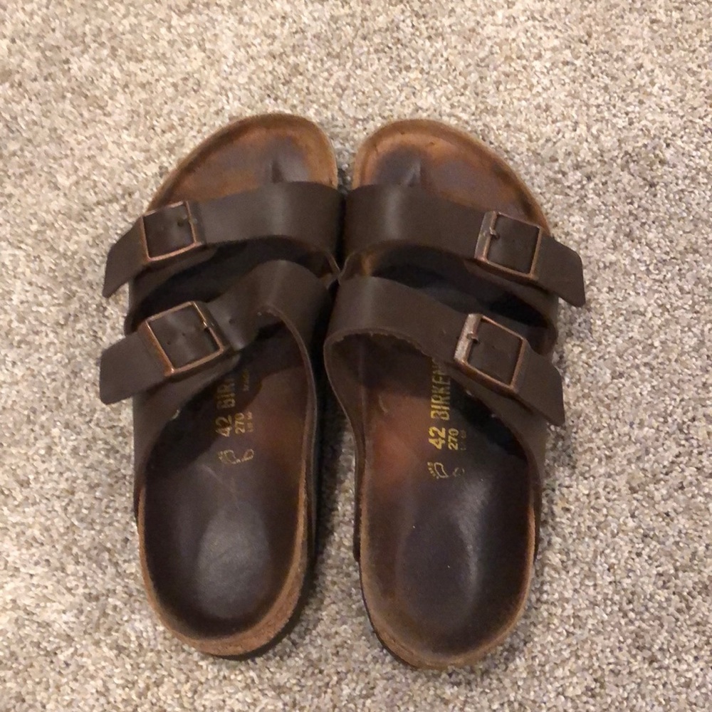 Brown leather Birkenstock